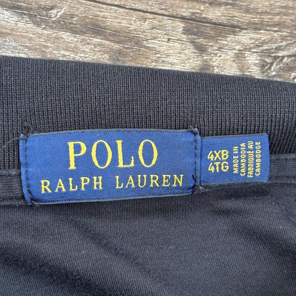 Polo Ralph Lauren Polo Shirt Men's 4XB Black Cotton Pony Logo Preppy Casual - Picture 6 of 8